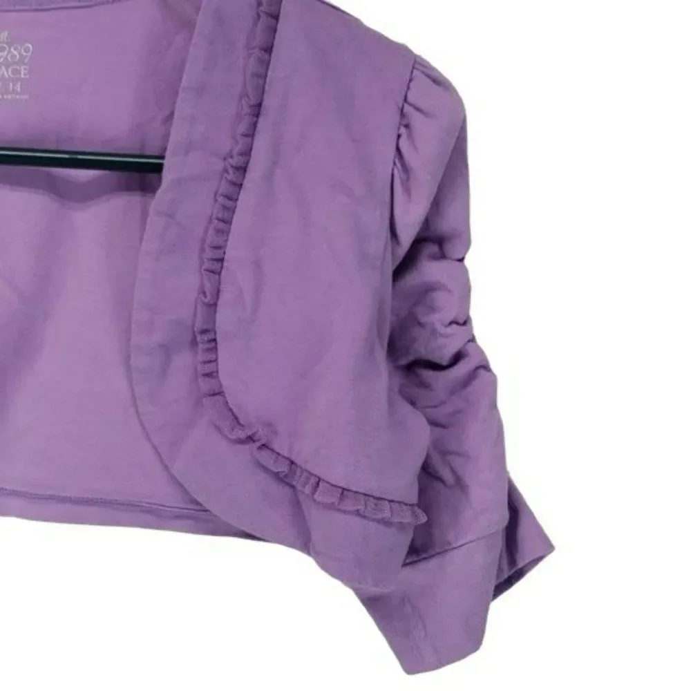Children’s Place Girls Purple Spring Shoulder Cover Half Jacket Cardigan Size XL